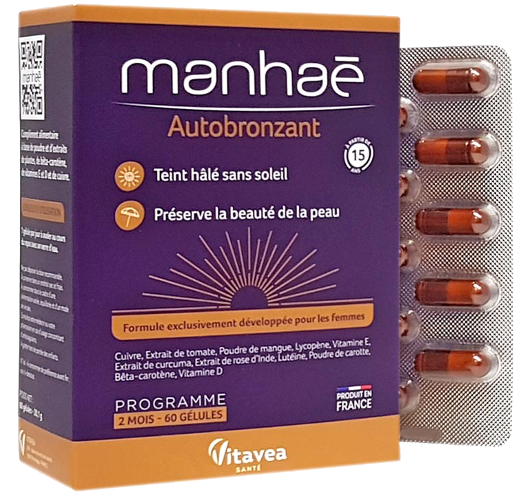 MANHAE AUTOBRONZANT pour vous donner une peau dorée et lumineuse toute l'année